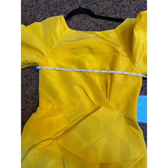 CAROLINA HERRERA Draped Silk Maxi Dress in yellow **see pics for details** - Picture 12 of 13
